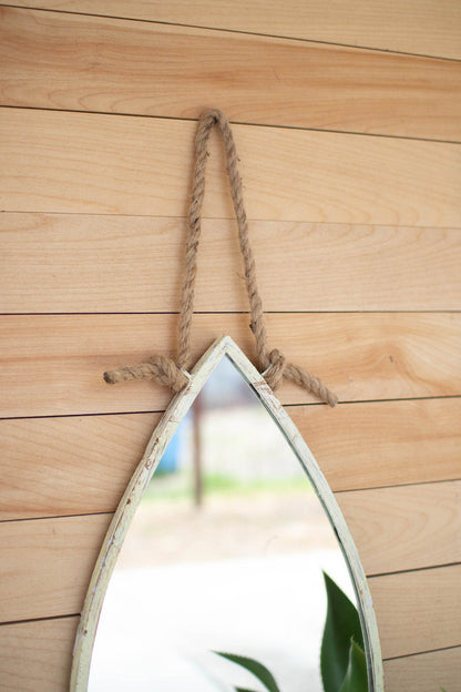 vertical fish mirror with rope hanger - Design Club Home