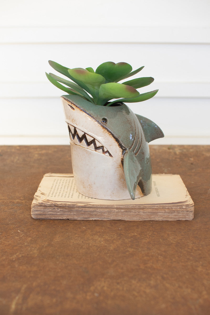 ceramic shark planter - Design Club Home