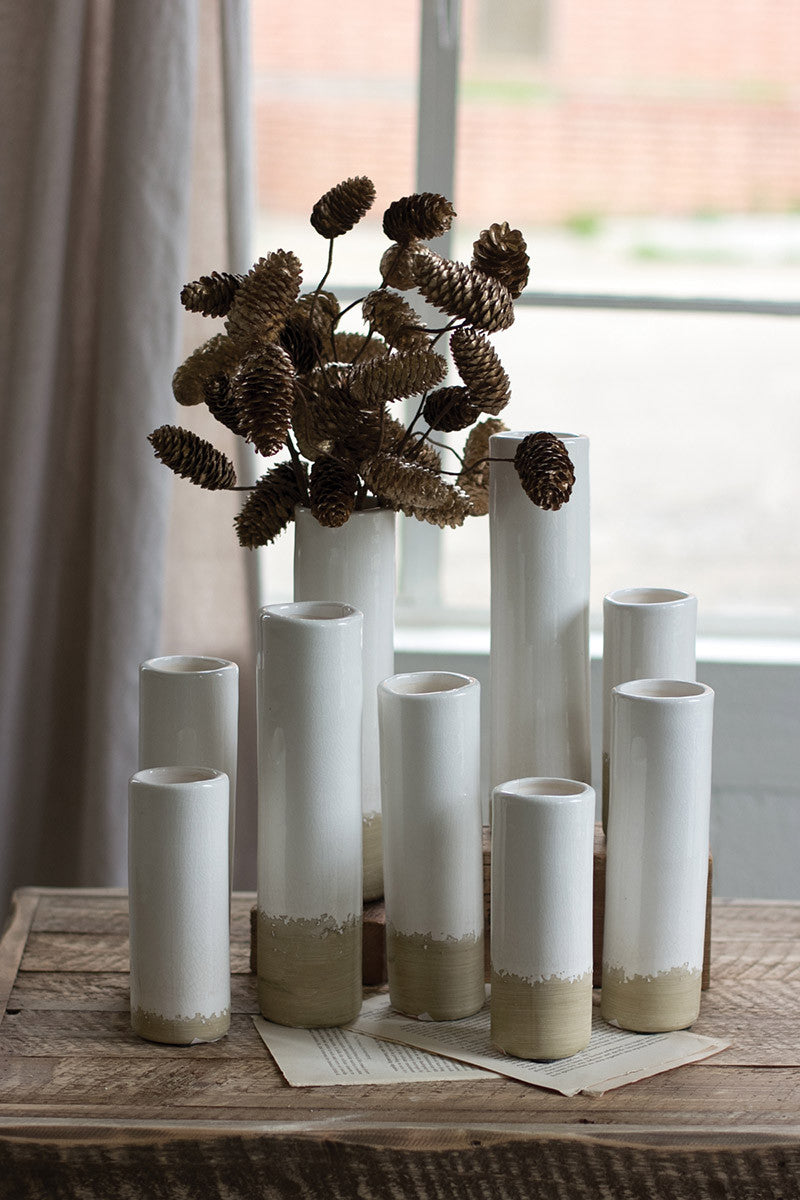 vases for flowers white ceramic set of 6 | bud vase bulk | vases for wedding table | wedding decor | wedding gift | party table decor - Design Club Home
