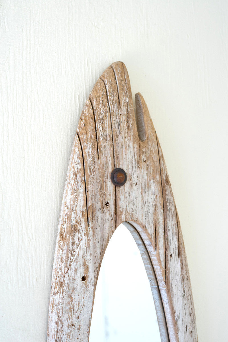 carved wooden fish mirror - Design Club Home