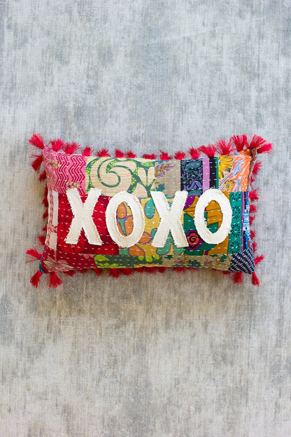 XOXO  Kantha Throw Pillow - Design Club Home