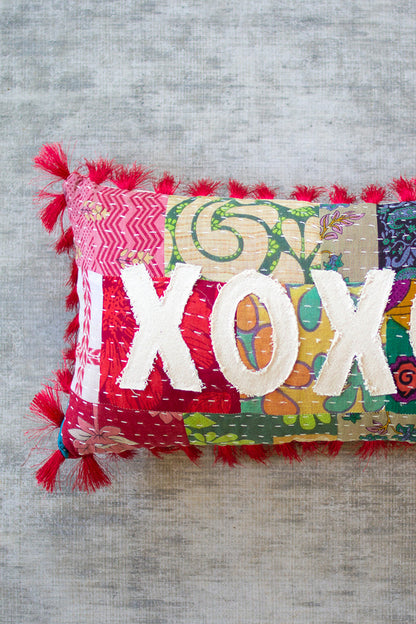 XOXO  Kantha Throw Pillow - Design Club Home