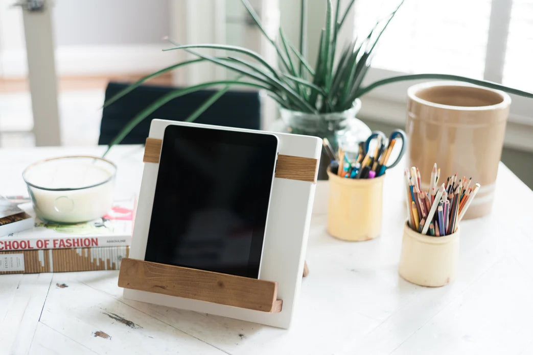 White Mod iPad / Cookbook Holder - Design Club Home